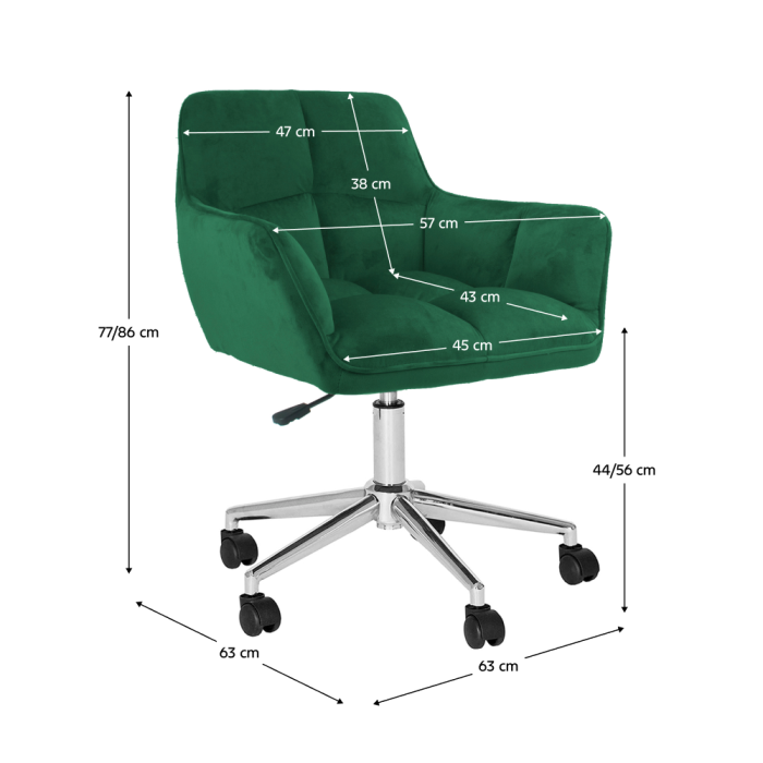 Fotoliu de birou, material catifea smarald/crom, HAGRID NEW [4]