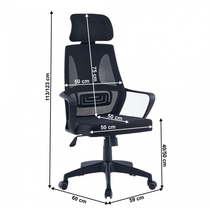 Fotoliu de birou, material negru, TAXIS NEW [2]