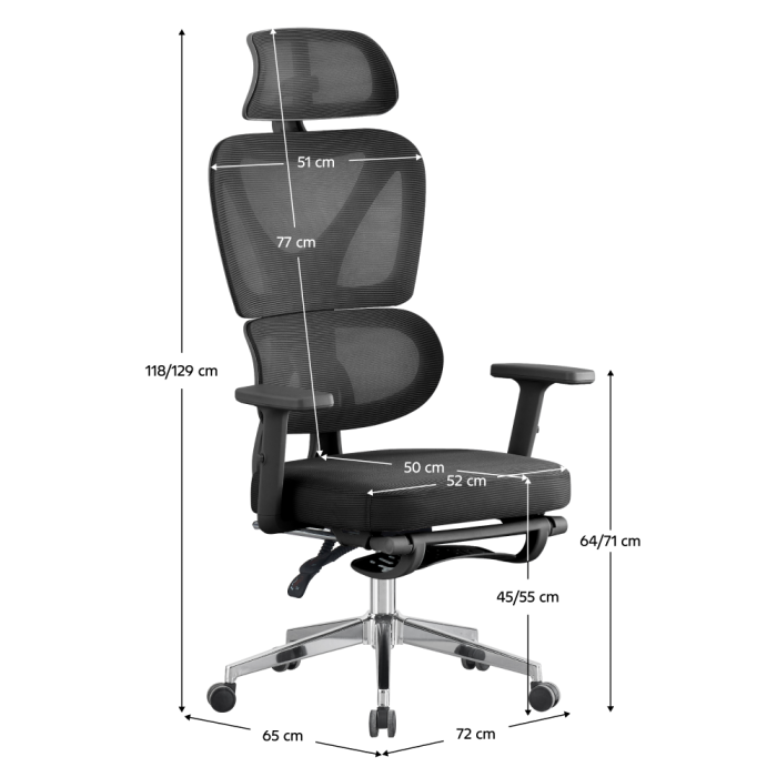 Fotoliu de birou, negru/crom, DEMOS [5]