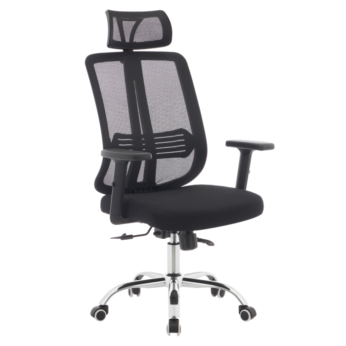 Fotoliu de birou, negru/crom, portanţă 150 kg, DUVAL [4]