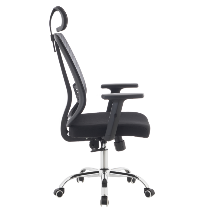 Fotoliu de birou, negru/crom, portanţă 150 kg, DUVAL [5]