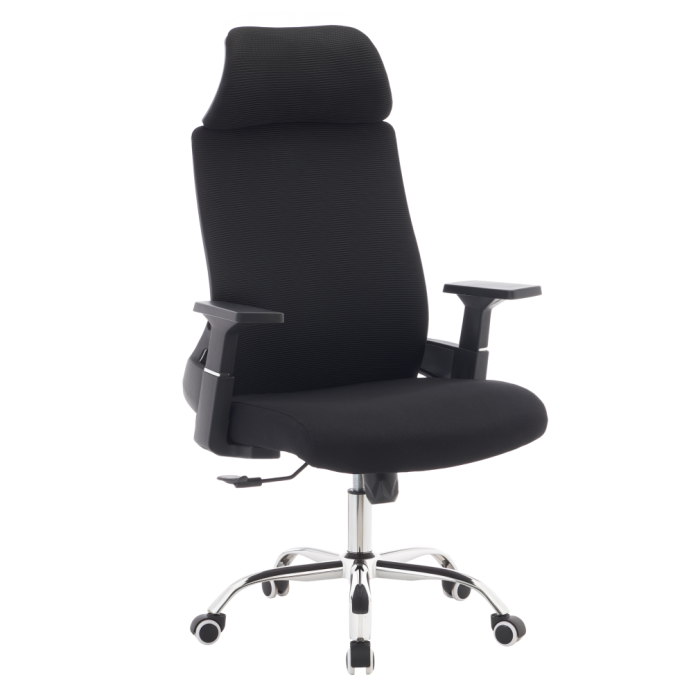 Fotoliu de birou, negru/crom, portanţă 150 kg, HOLGER [4]