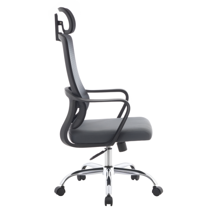 Fotoliu de birou, negru/gri/crom, portanţă 150 kg, RANDY [5]