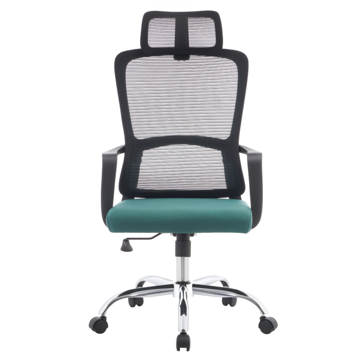 Fotoliu de birou, negru/verde/crom, portanţă 150 kg, RANDY [3]