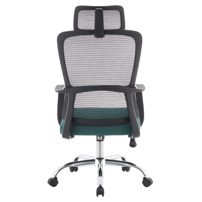 Fotoliu de birou, negru/verde/crom, portanţă 150 kg, RANDY [7]