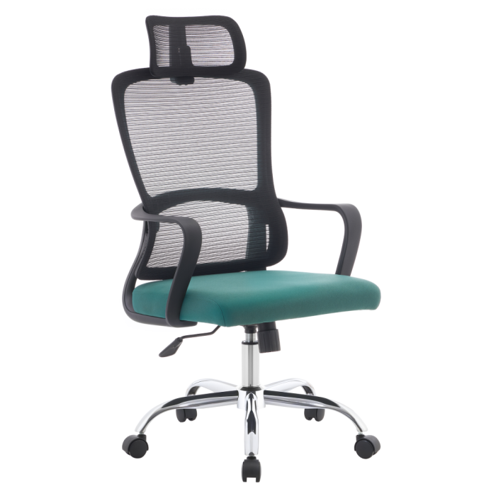 Fotoliu de birou, negru/verde/crom, portanţă 150 kg, RANDY [4]