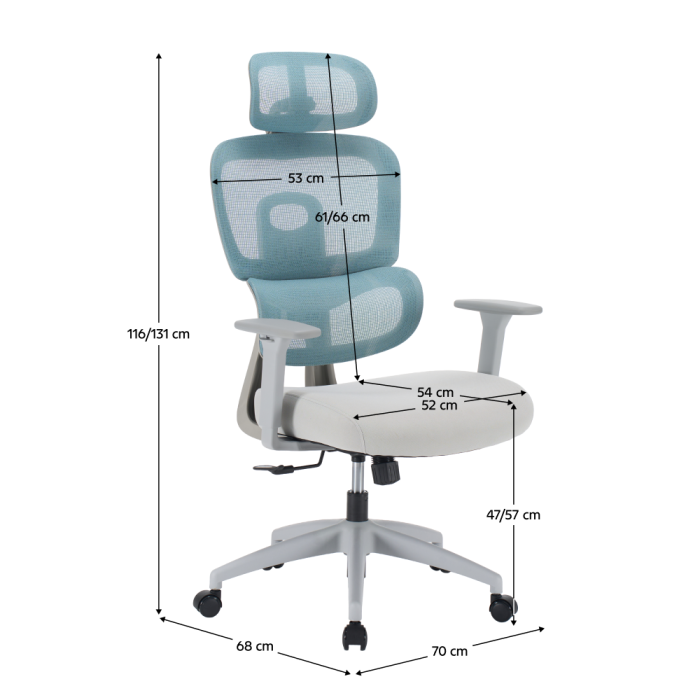 Fotoliu de birou, neomint/gri deschis/gri, ERMEN [19]