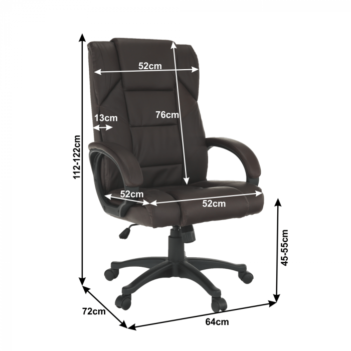 Scaun birou, piele eco maro,,Bortis Impex [6]