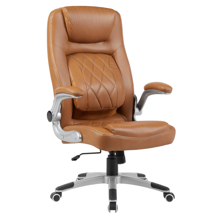 Fotoliu de birou, piele ecologică maro/argintiu, portanţă 150 kg, GREKO [3]