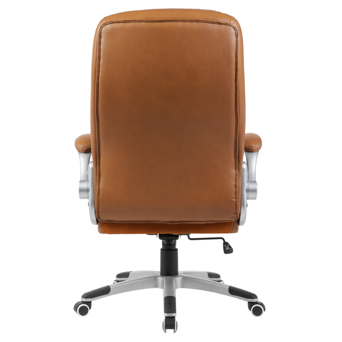 Fotoliu de birou, piele ecologică maro/argintiu, portanţă 150 kg, GREKO [6]