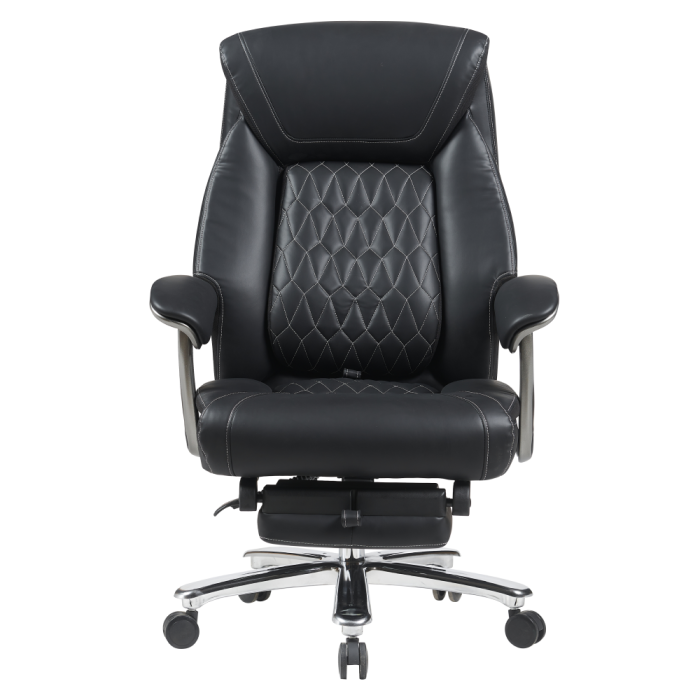 Fotoliu de birou, piele ecologică neagră/crom, portanţă 150 kg, URIEN [4]