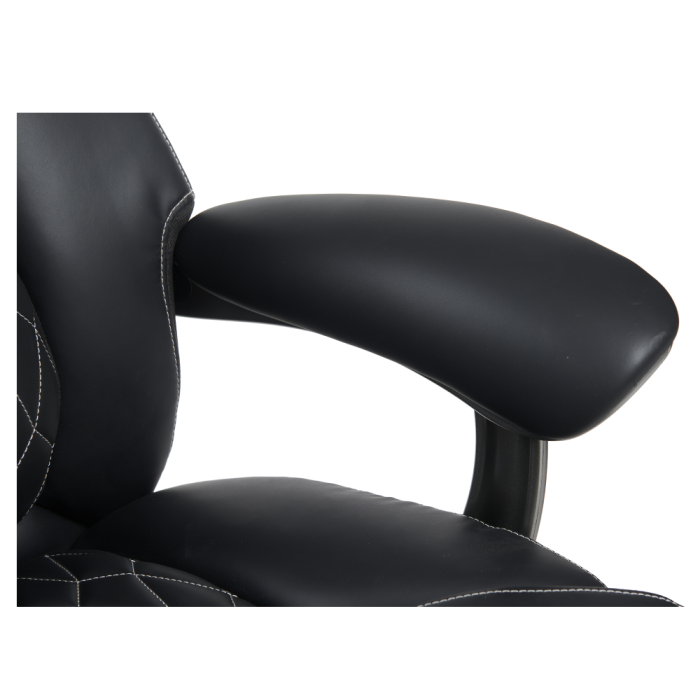 Fotoliu de birou, piele ecologică neagră/crom, portanţă 150 kg, URIEN [11]