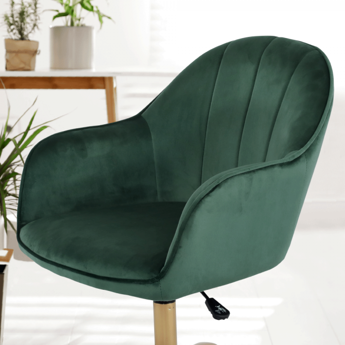 Fotoliu de birou, verde material Velvet /auriu, EROL [18]