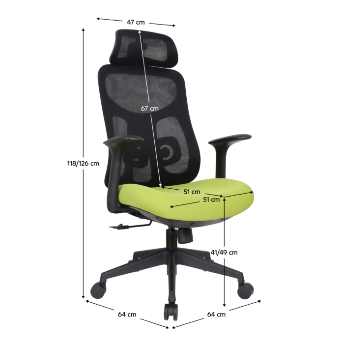 Fotoliu de birou, verde/negru, SULIVAN [6]