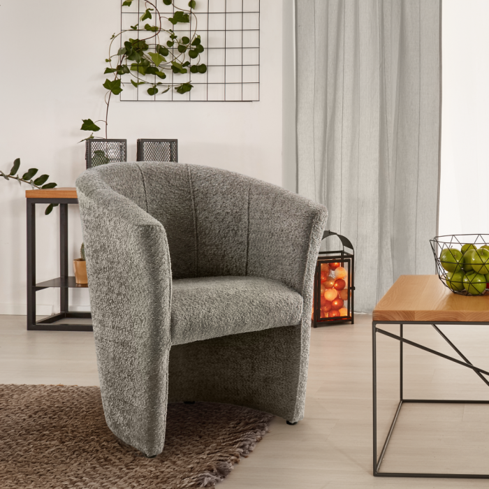 Fotoliu de club, material textil gri-bej Taupe Coral, CUBA [13]