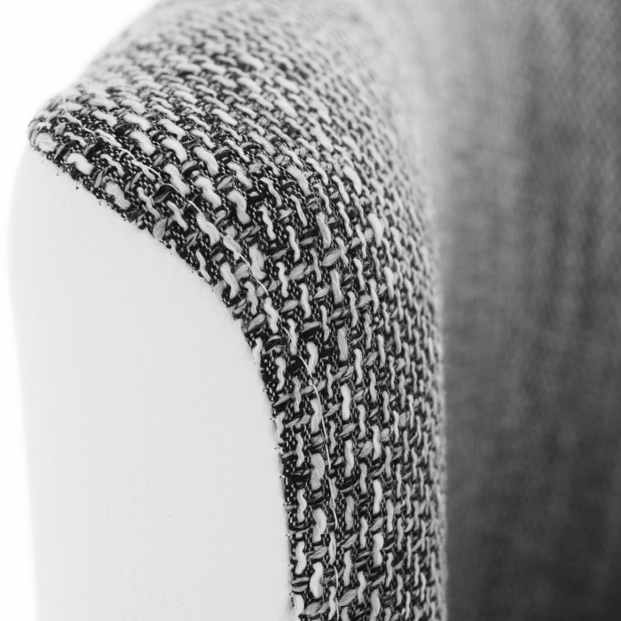 Fotoliu de club, piele eco alb/material gri, CUBA [5]