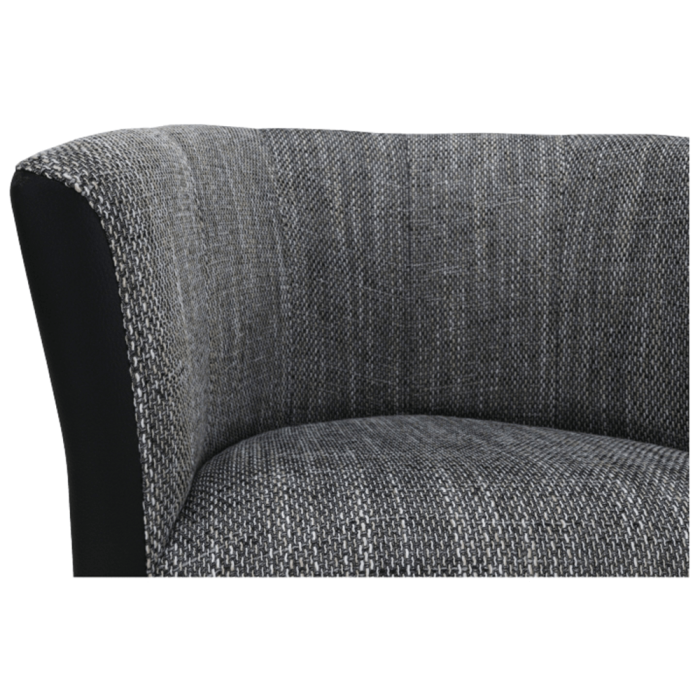 Fotoliu de club, piele eco Damasko negru/material gri, CUBA [9]