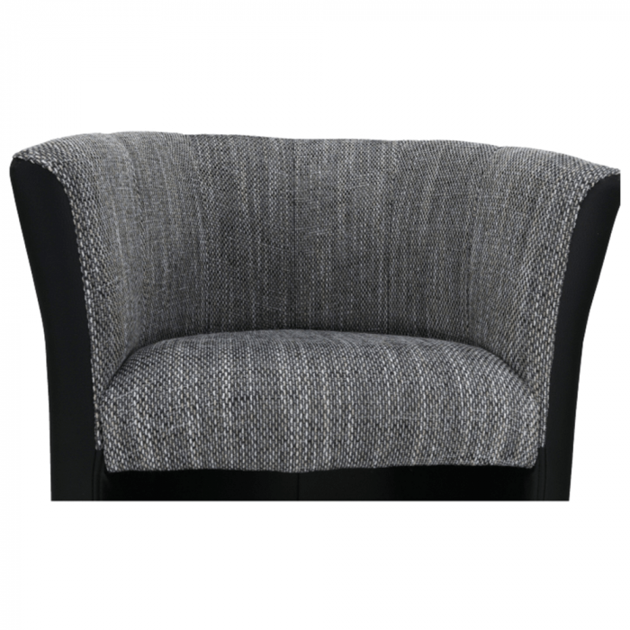 Fotoliu de club, piele eco negru/material gri, CUBA [8]