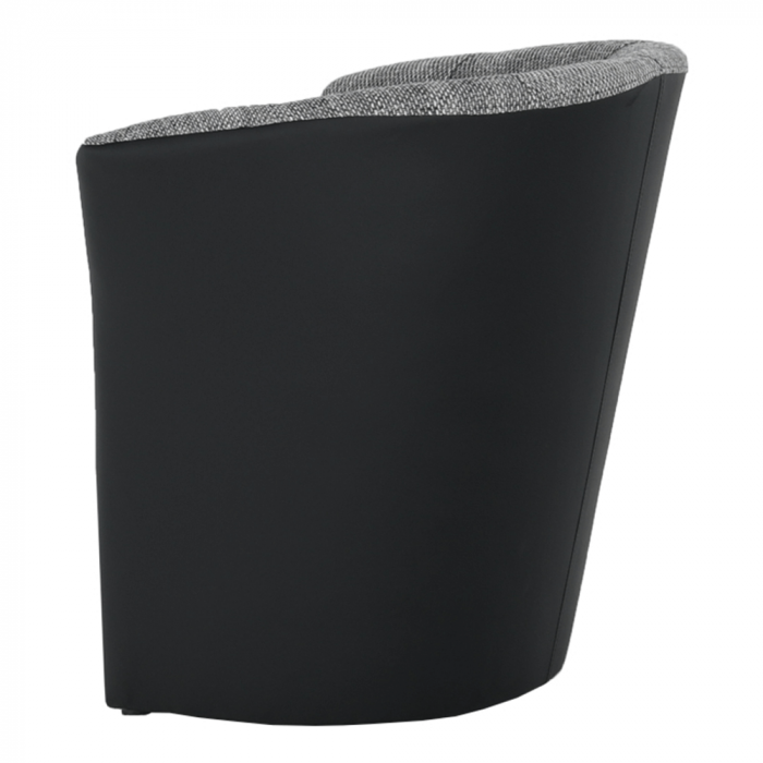 Fotoliu de club, piele eco negru/material gri, CUBA [4]