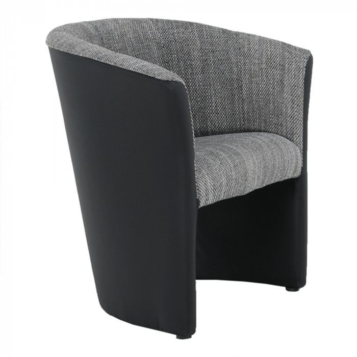 Fotoliu de club, piele eco negru/material gri, CUBA [2]