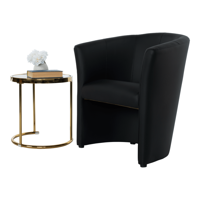 Fotoliu de club, piele ecologică Damasko neagră, CUBA [15]