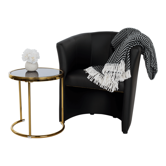 Fotoliu de club, piele ecologică Damasko neagră, CUBA [16]