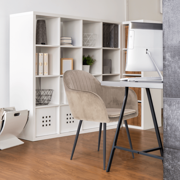 Fotoliu de design, catifea Velvet gri maroniu Taupe, ZIRKON [16]