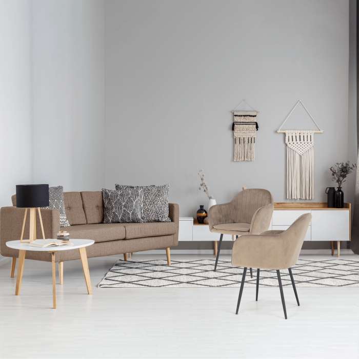 Fotoliu de design, catifea Velvet gri maroniu Taupe, ZIRKON [17]