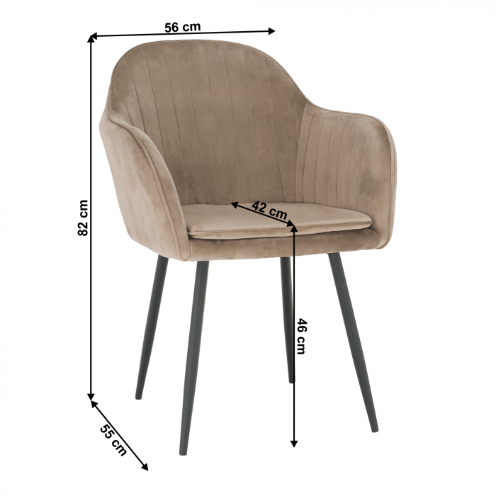 Fotoliu de design, catifea Velvet gri maroniu Taupe, ZIRKON [15]