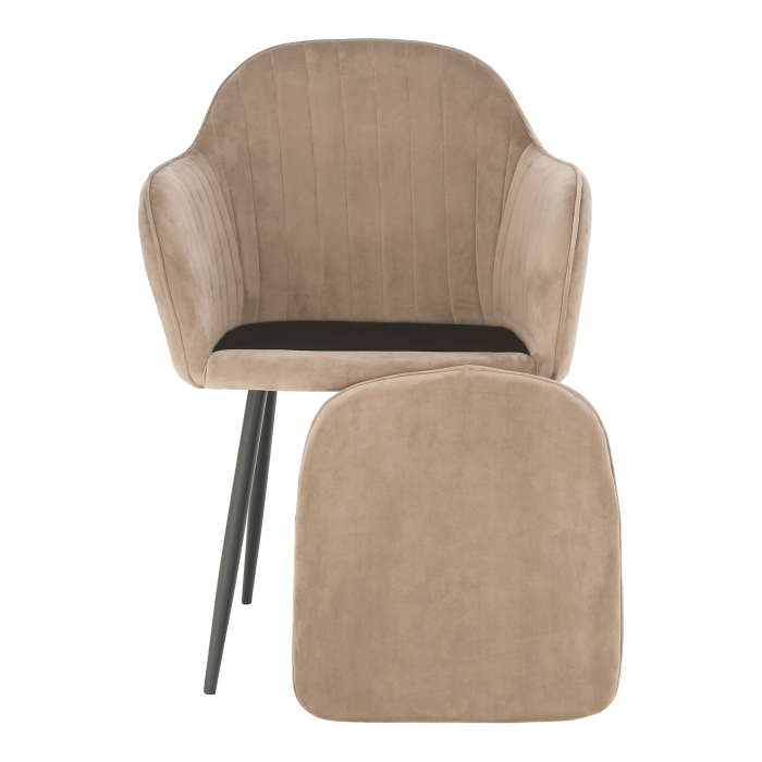 Fotoliu de design, catifea Velvet gri maroniu Taupe, ZIRKON [12]