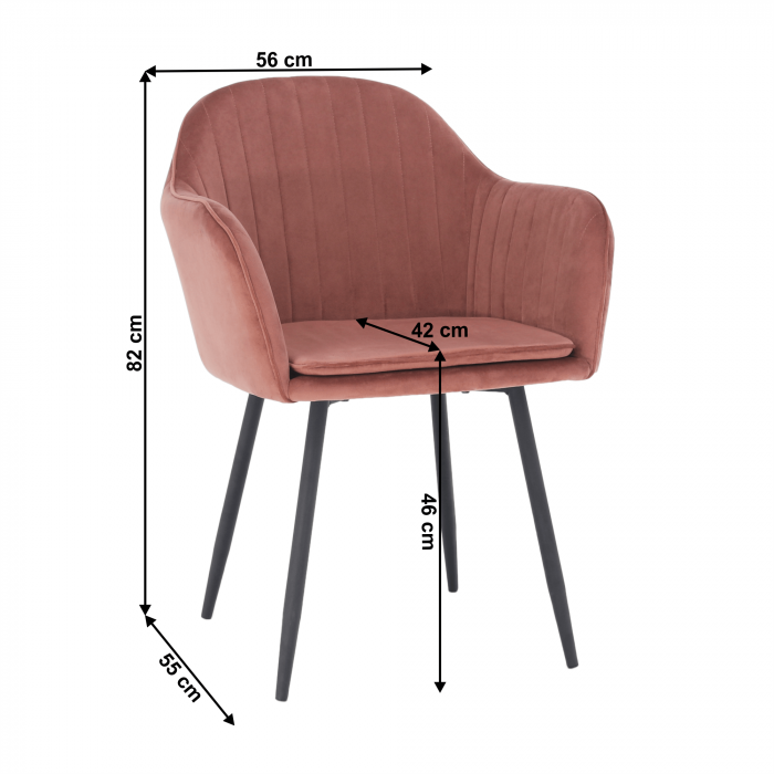 Fotoliu de design, catifea Velvet roz maroniu, ZIRKON [4]