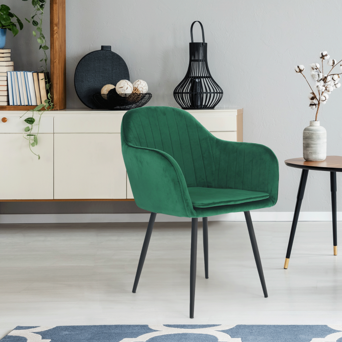 Fotoliu de design, catifea Velvet smarald, ZIRKON [7]