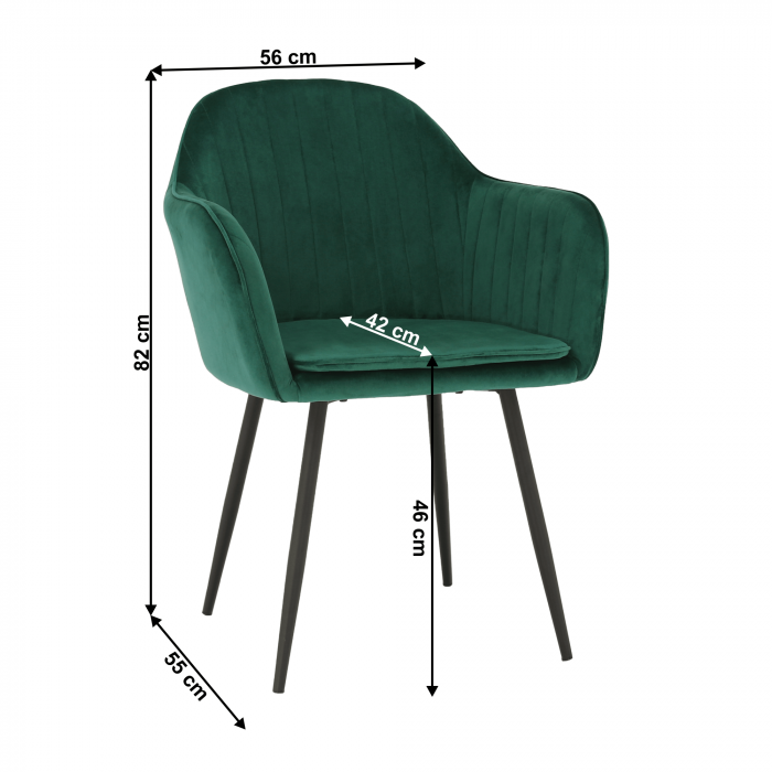 Fotoliu de design, catifea Velvet smarald, ZIRKON [2]