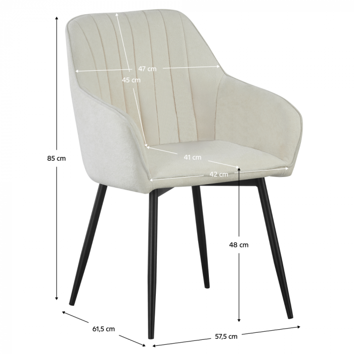 Fotoliu de design, crem/negru, VAJRO [6]