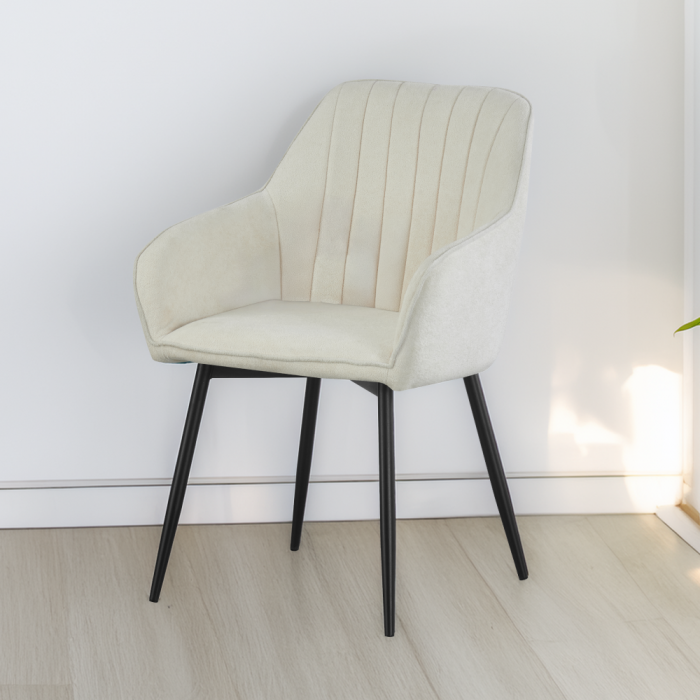 Fotoliu de design, crem/negru, VAJRO [5]