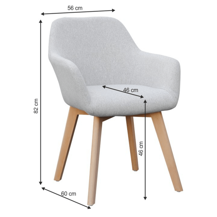 Fotoliu de design, gri deschis/fag, CLORIN [3]