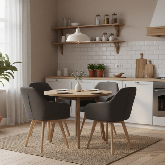 Fotoliu de design, gri închis/fag, CLORIN 2 NEW [5]