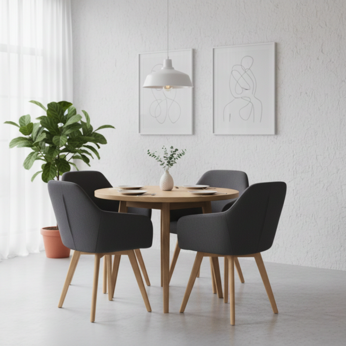 Fotoliu de design, gri închis/fag, CLORIN 2 NEW [4]