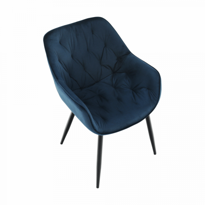 Fotoliu de design, material textil Velvet albastru, FEDRIS [3]