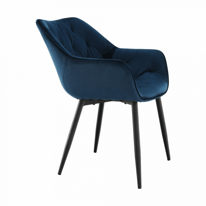 Fotoliu de design, material textil Velvet albastru, FEDRIS [7]