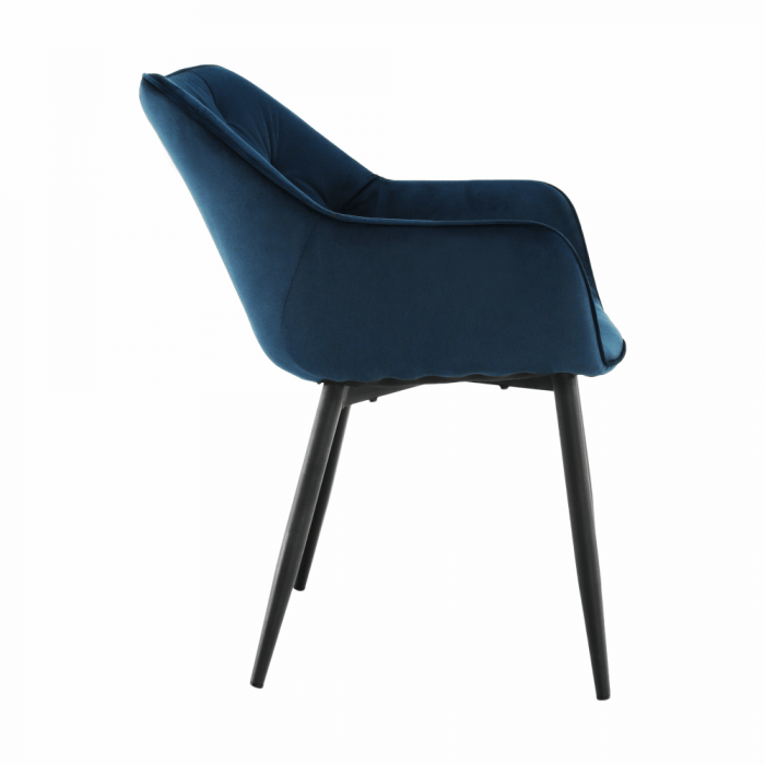 Fotoliu de design, material textil Velvet albastru, FEDRIS [6]