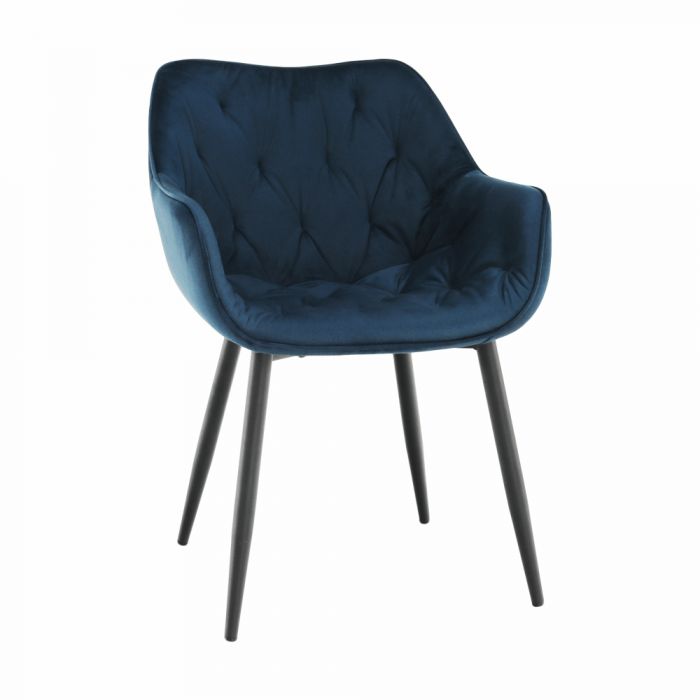 Fotoliu de design, material textil Velvet albastru, FEDRIS [8]