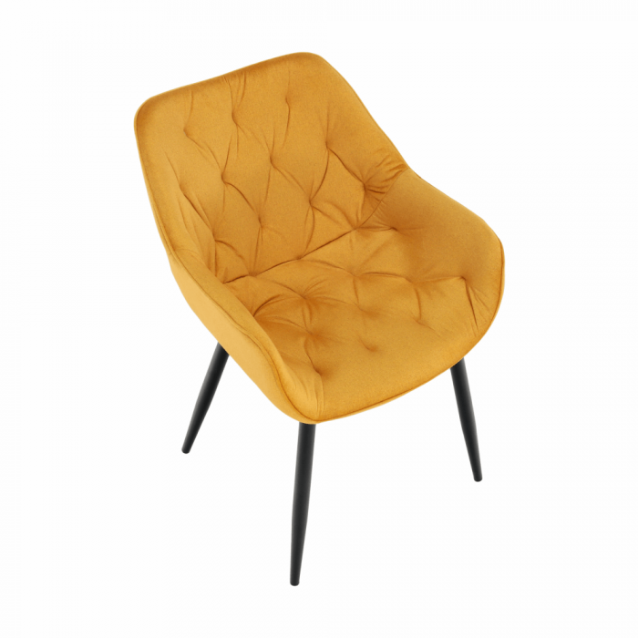 Fotoliu de design, material textil Velvet galben, FEDRIS [5]