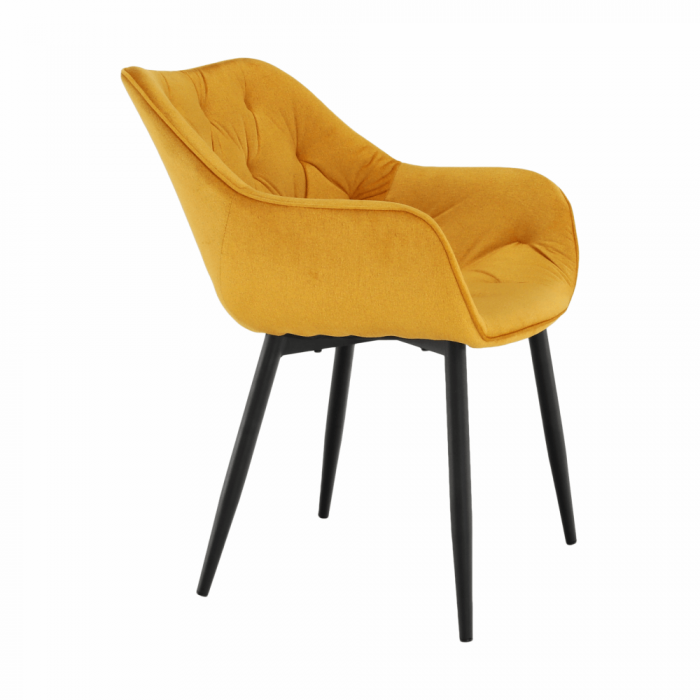 Fotoliu de design, material textil Velvet galben, FEDRIS [9]
