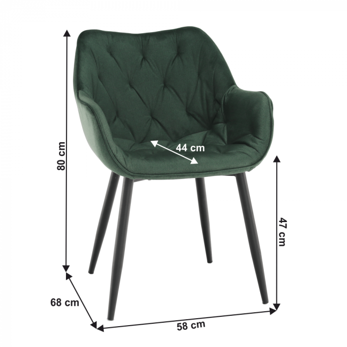 Fotoliu de design, material textil Velvet verde, FEDRIS [5]