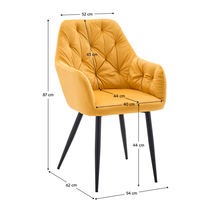 Fotoliu de design, material Velvet galben închis, VERIO NEW [4]