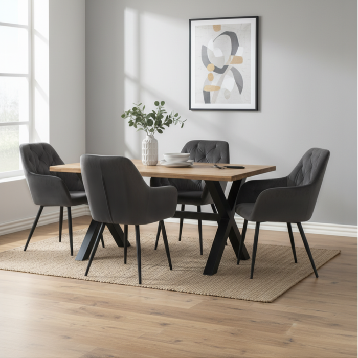 Fotoliu de design, material Velvet gri închis, VERIO NEW [4]