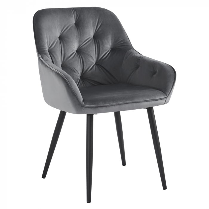 Fotoliu de design, material Velvet gri, VERIO [1]