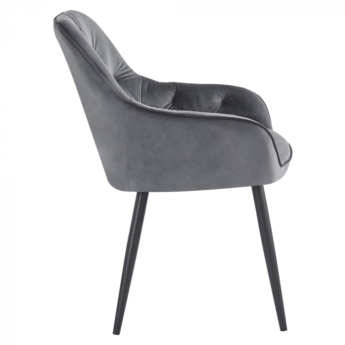 Fotoliu de design, material Velvet gri, VERIO [3]