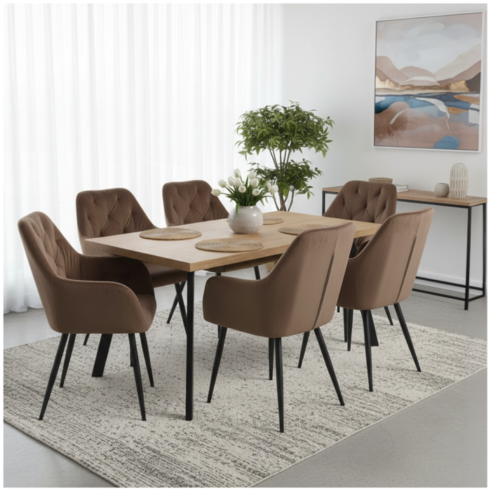 Fotoliu de design, material Velvet maro, VERIO NEW [3]